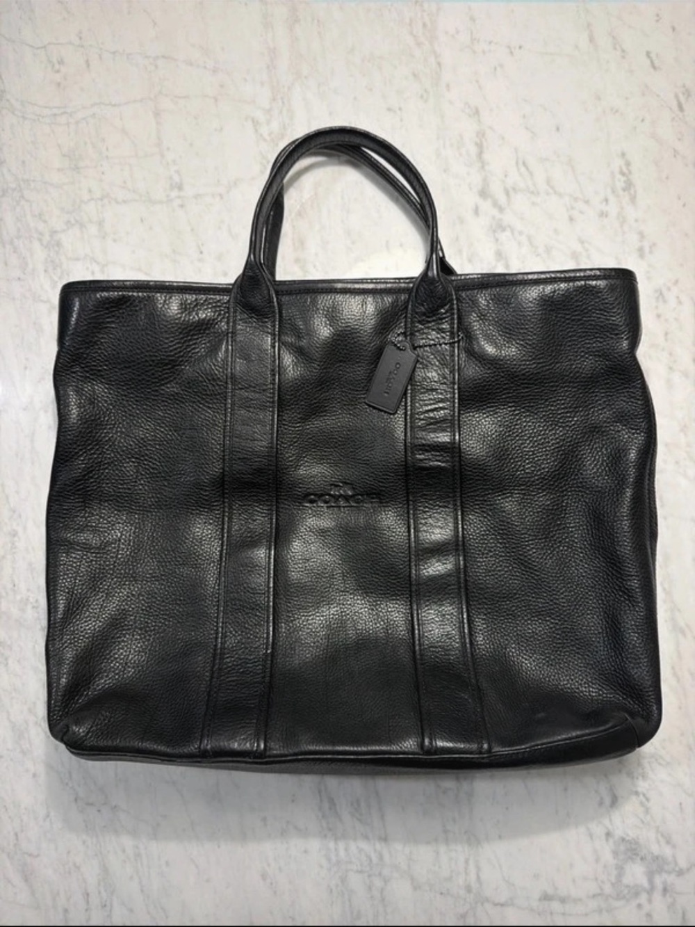 Coach Black Leather Tote Weekender